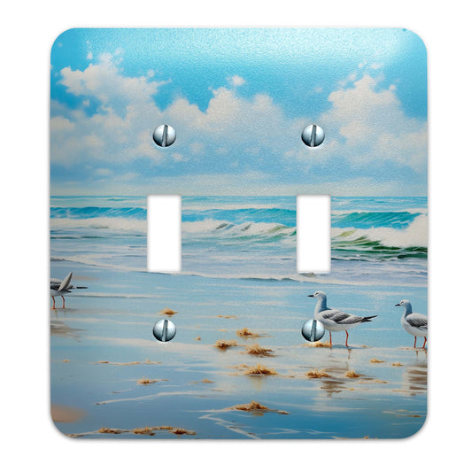 Metal Decorative Light Switch Plate Cover - Sandpipers on the Beach Switch Cover- Other Sizes Available #4795