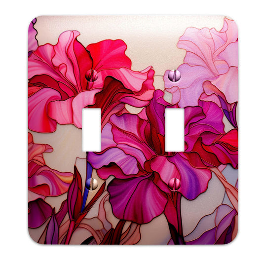 Metal Decorative Light Switch Plate Cover - Pink Gladiolas Switch Cover- Other Sizes Available #5018