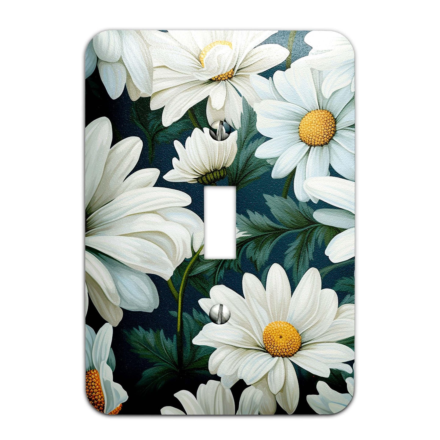 Metal Decorative Light Switch Plate Cover - Cheerful Daisies - Several Sizes Available #5246