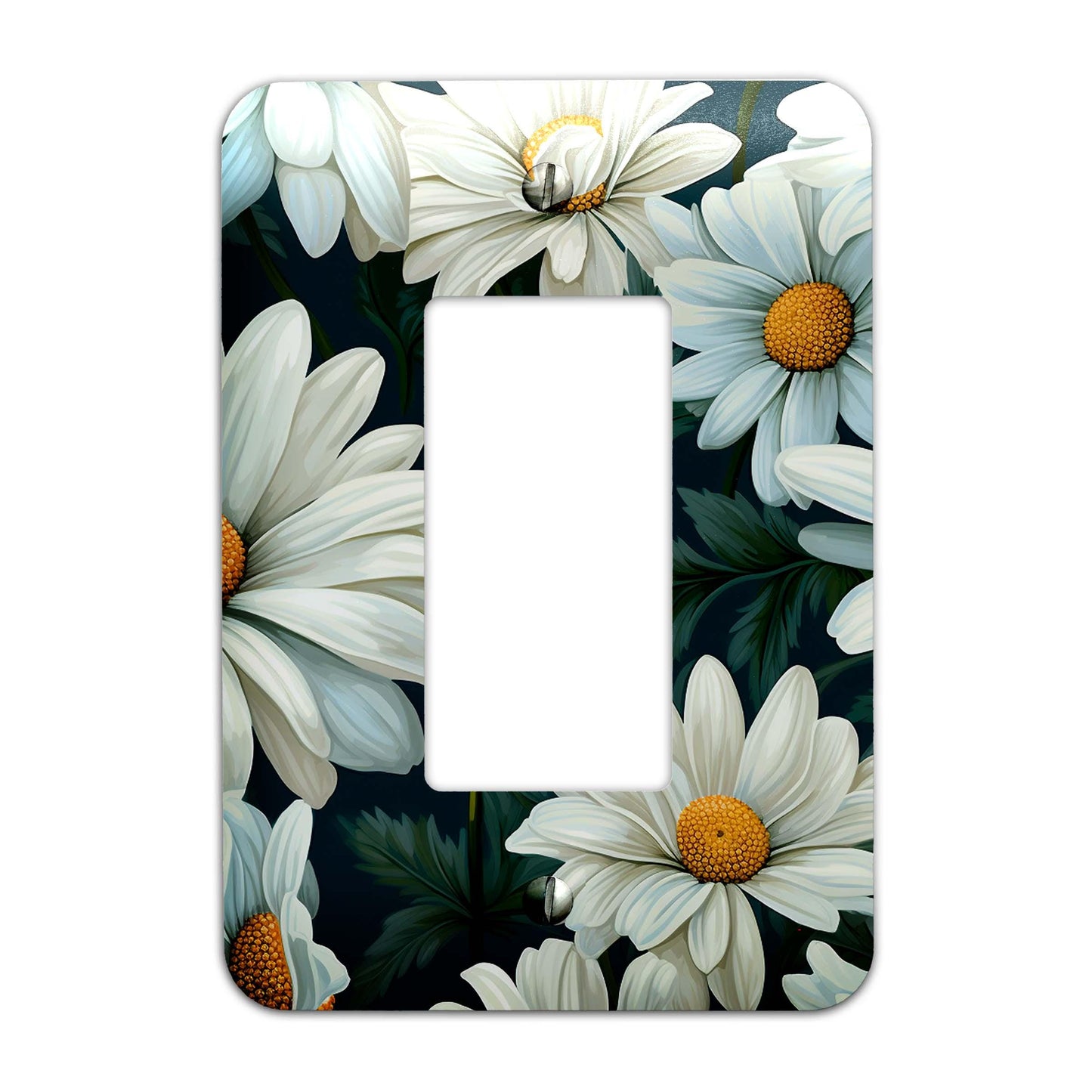 Metal Decorative Light Switch Plate Cover - Cheerful Daisies - Several Sizes Available #5246