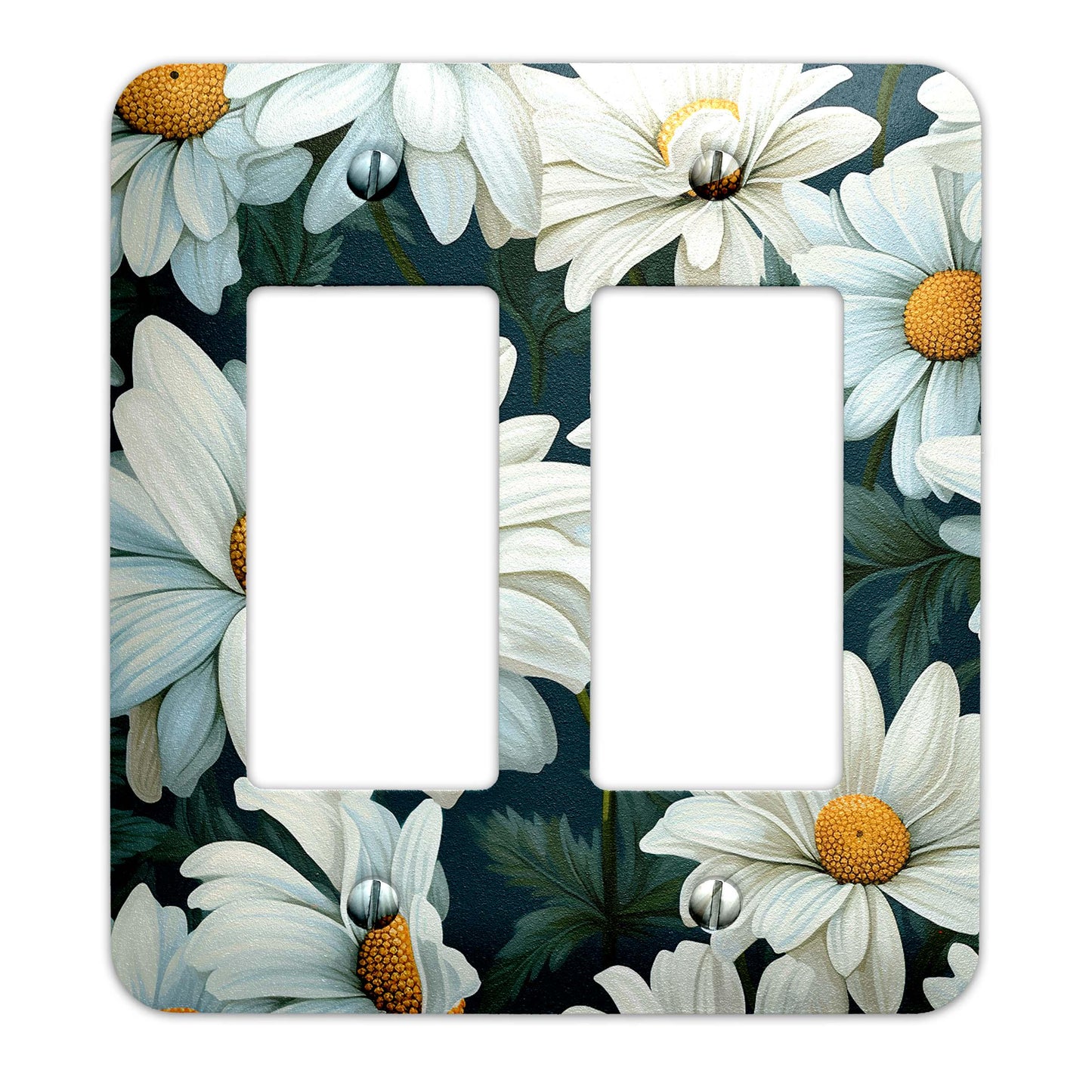 Metal Decorative Light Switch Plate Cover - Cheerful Daisies - Several Sizes Available #5246